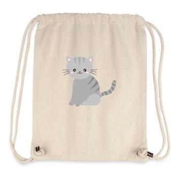 cute grey cat - Stanley/Stella Recycled Gym Bag - natural - Front