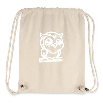 Child-friendly cartoon owl with big eyes - Stanley/Stella Recycled Gym Bag - natural - Front