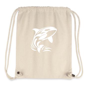 Orca jumping out of the water in tattoo style - Stanley/Stella Recycled Gym Bag - natural - Front