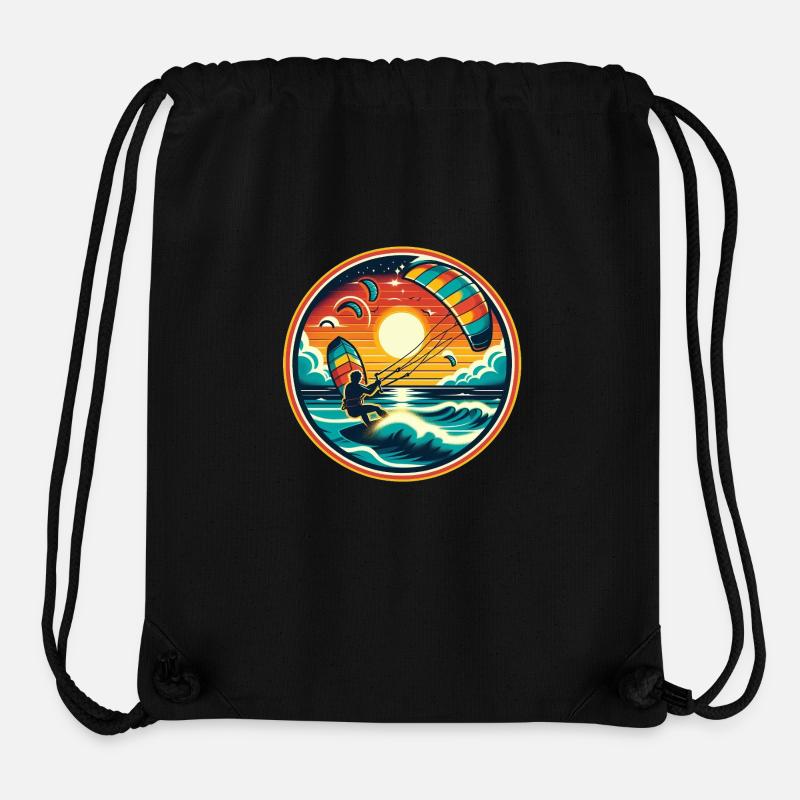 Kitesurfing - Stanley/Stella Recycled Gym Bag - black