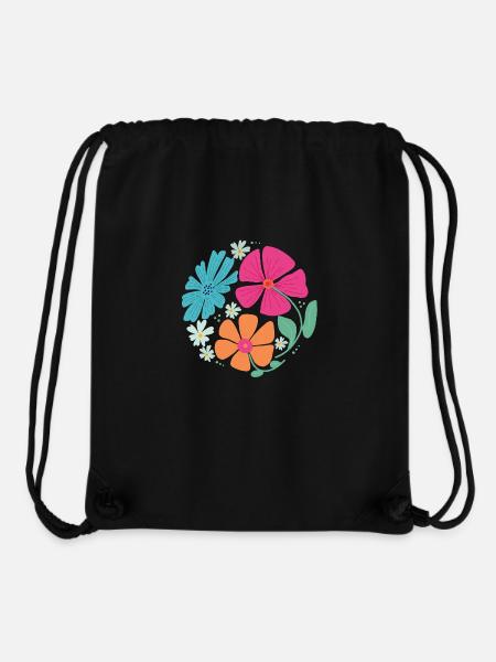 Sommerblumen in Kreisform - Stanley/Stella recycelter Gym Bag - Schwarz