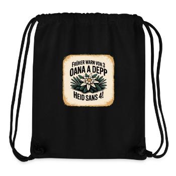 Frueher warn von 3 oana a Depp - Heid sans 4 - Stanley/Stella recycelter Gym Bag - Schwarz - Vorne