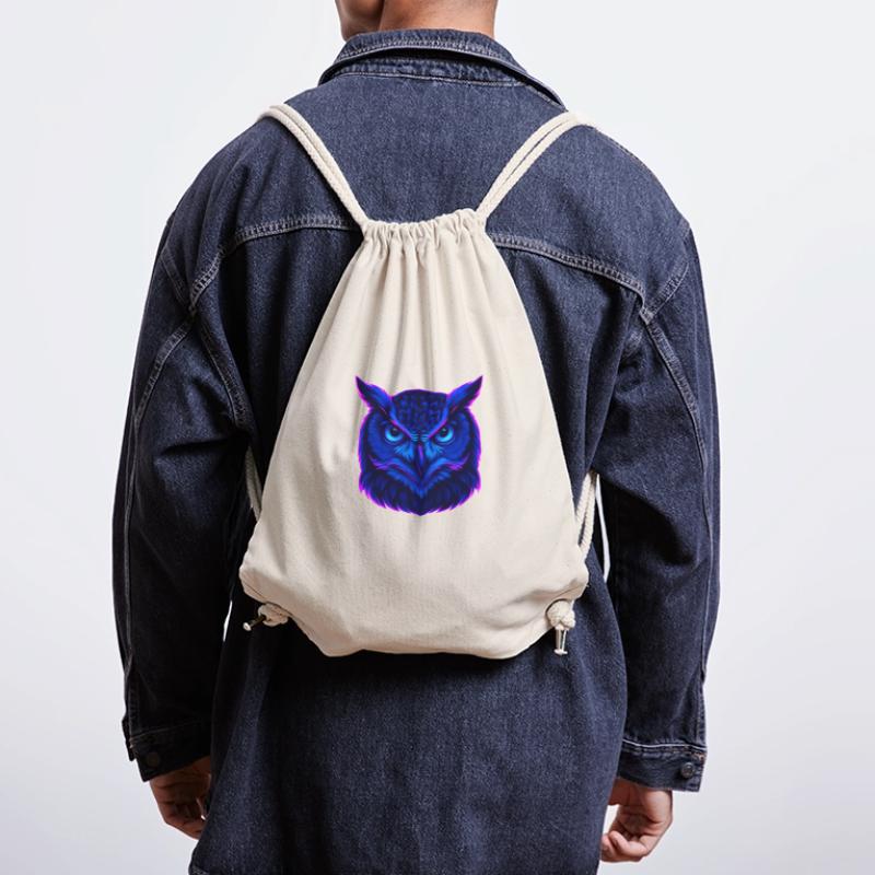 Neonblaue Eule mit intensivem Blick Stanley/Stella recycelter Gym Bag