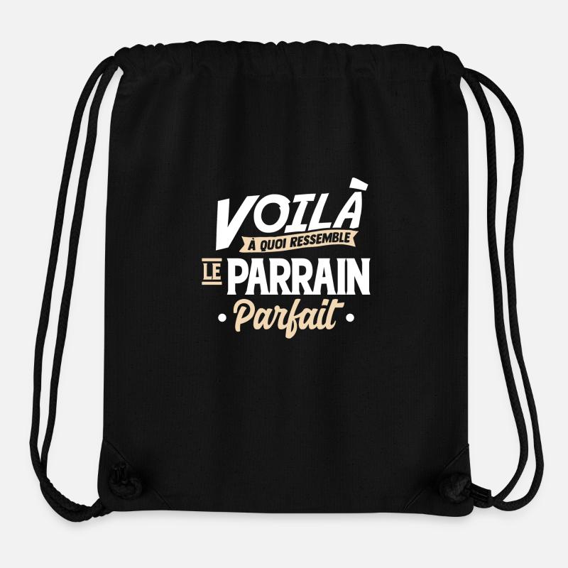 Le parrain parfait cool - Sac à cordon recyclé Stanley/Stella - noir