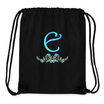 blue flower e - Stanley/Stella Recycled Gym Bag - black - Front