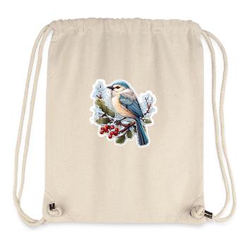 Oiseaux en hiver - Sac à cordon recyclé Stanley/Stella - blanc naturel - Devant