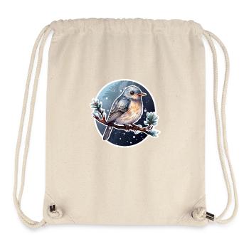 Niedlicher Vogel im Winter - Stanley/Stella recycelter Gym Bag - Naturweiß - Vorne