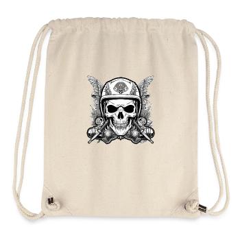 Totenkopf - Skelett - Totenkopf - Motorradhelm - Stanley/Stella recycelter Gym Bag - Naturweiß - Vorne