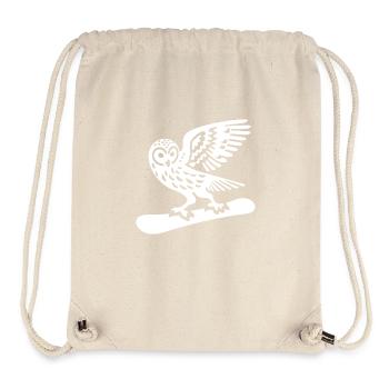 Eule Snowboard Snowboarder Minimalistisches Design - Stanley/Stella recycelter Gym Bag - Naturweiß - Vorne