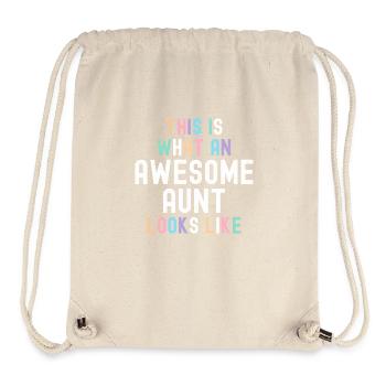 Lustig, so sieht eine tolle Tante aus - Stanley/Stella recycelter Gym Bag - Naturweiß - Vorne