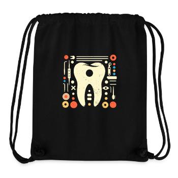Dent drôle avec trou - cadeau parfait - Sac à cordon recyclé Stanley/Stella - noir - Devant