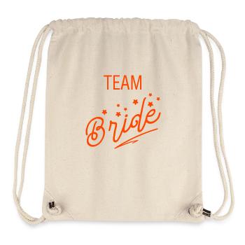 Team Braut Orange Hochzeit Bachelorette Handgeschrieben - Stanley/Stella recycelter Gym Bag - Naturweiß - Vorne