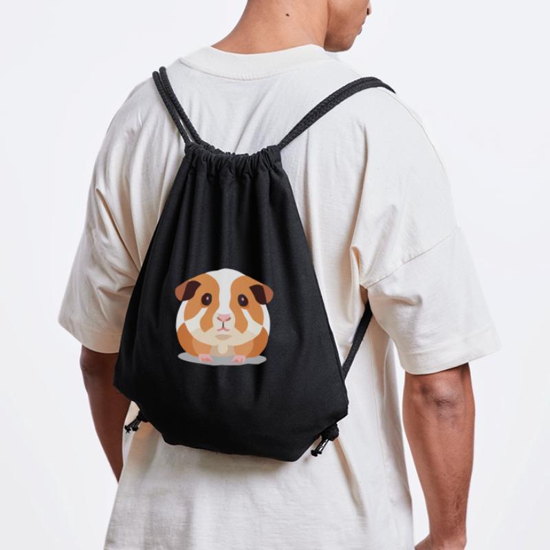Cochon d’Inde Mignon Marron Blanc Sac à cordon recyclé Stanley/Stella
