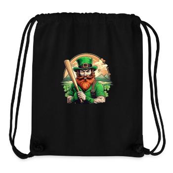St. Patrick's Day Kleeblatt Baseball - Stanley/Stella recycelter Gym Bag - Schwarz - Vorne