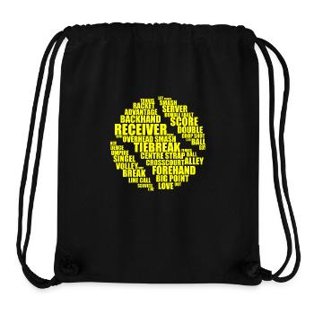 Tennis wordcloud - Tennisball - Stanley/Stella recycelter Gym Bag - Schwarz - Vorne