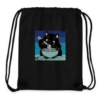 Cat Ramen Funny - Stanley/Stella Recycled Gym Bag - black - Front