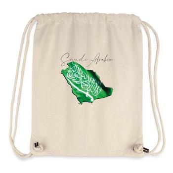 Saudi Arabia Flag in Saudi Arabia Map EN - Stanley/Stella Recycled Gym Bag - natural - Front