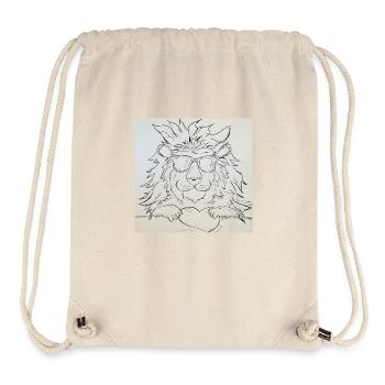 Lion : Amour avec le cœur - Sac à cordon recyclé Stanley/Stella - blanc naturel - Devant