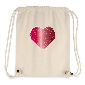 Coeur diamant rubis - Sac à cordon recyclé Stanley/Stella - blanc naturel - Devant