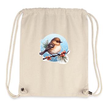 Braunkehlchen im Winter - Stanley/Stella recycelter Gym Bag - Naturweiß - Vorne