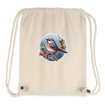 Niedlicher, winterlicher Vogel - Stanley/Stella recycelter Gym Bag - Naturweiß - Vorne