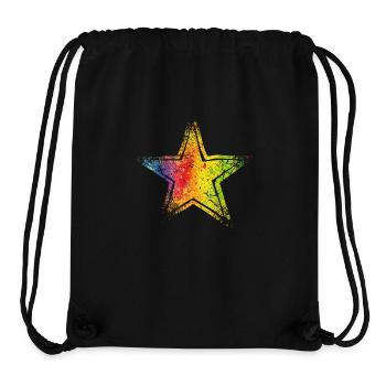 Star Drawn Path CMYK Rainbow Masked - Stanley/Stella Recycled Gym Bag - black - Front
