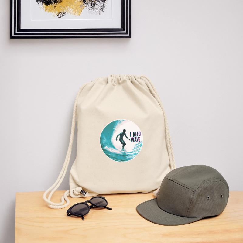 Surfer on the Wave I Need Wave Stanley/Stella Recycled Gym Bag