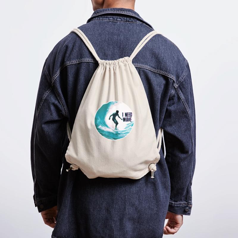 Surfer on the Wave I Need Wave Stanley/Stella Recycled Gym Bag