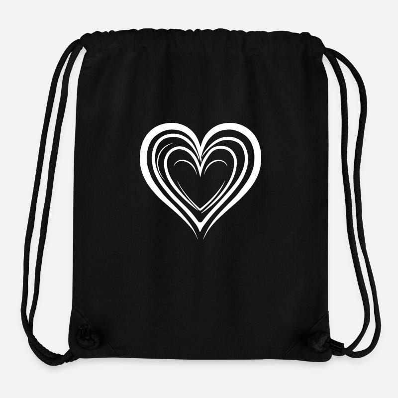 Herz - Stanley/Stella recycelter Gym Bag - Schwarz