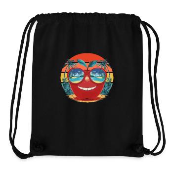 Lustiger Apfel mit Sonnenbrille Frucht Tropisch - Stanley/Stella recycelter Gym Bag - Schwarz - Vorne