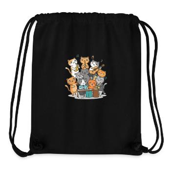 Happy cats making music - Stanley/Stella Recycled Gym Bag - black - Front