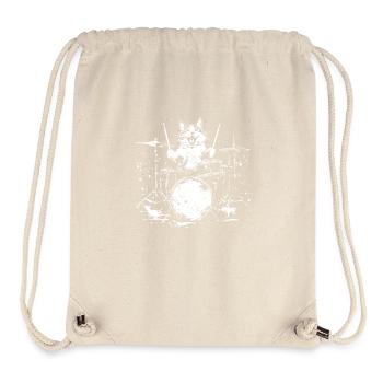 Katze Schlagzeug Schlagzeuger Drums Trommler Rock - Stanley/Stella recycelter Gym Bag - Naturweiß - Vorne