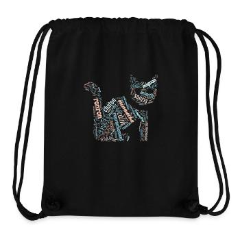 Chat : mots autour du chat pour amoureux des chats - Sac à cordon recyclé Stanley/Stella - noir - Devant