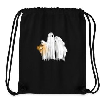 Spooky Season Ghosts Couple with Lantern - Stanley/Stella Recycled Gym Bag - black - Front