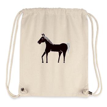 Pferd Kinder Ross Hengst Rappe Ponyhof Kind - Stanley/Stella recycelter Gym Bag - Naturweiß - Vorne
