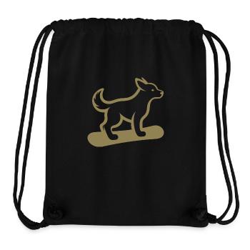 Hund Snowboard Snowboarder Minimalistisches Design - Stanley/Stella recycelter Gym Bag - Schwarz - Vorne