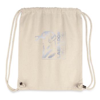Tête de dessin Labrador argent - Sac à cordon recyclé Stanley/Stella - blanc naturel - Devant