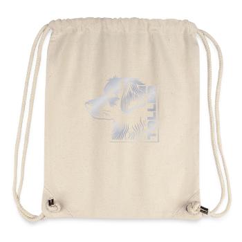 GRANDE tête de dessin argent - Sac à cordon recyclé Stanley/Stella - blanc naturel - Devant