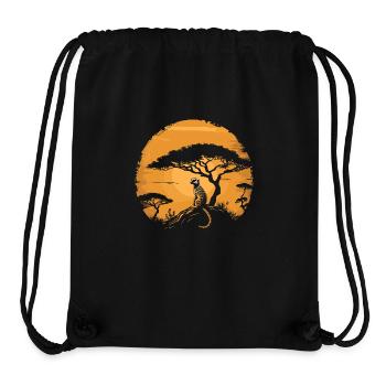 Mangouste suricate Afrique Mangouste coucher de soleil Mangouste - Sac à cordon recyclé Stanley/Stella - noir - Devant