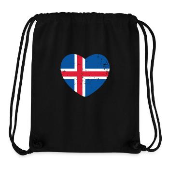 Iceland Heart Flag Flag Grunge - Stanley/Stella Recycled Gym Bag - black - Front