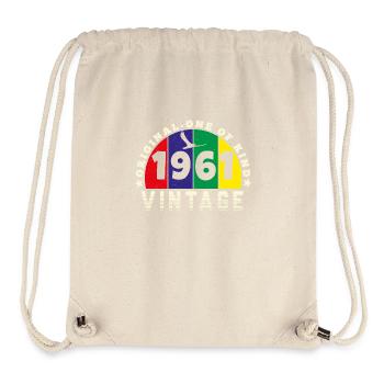 Vintage 1961 Retro - Bursdag - Sac à cordon recyclé Stanley/Stella - blanc naturel - Devant