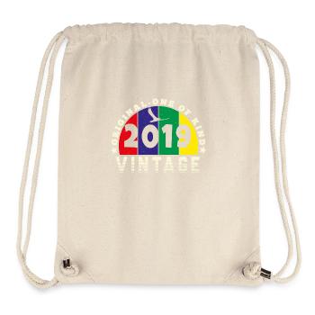 Vintage 2019 Retro - Bursdag - Sac à cordon recyclé Stanley/Stella - blanc naturel - Devant