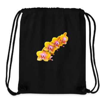Fleur d’orchidée Phalaenopsis Sogo Lawrence Flowers - Sac à cordon recyclé Stanley/Stella - noir - Devant