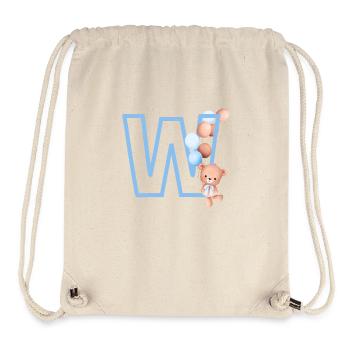 Letter w Blue Bear - Stanley/Stella Recycled Gym Bag - natural - Front