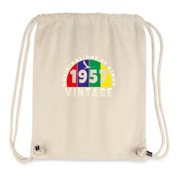 Jahrgang 1957 Retro - Bursdag - Stanley/Stella recycelter Gym Bag - Naturweiß - Vorne