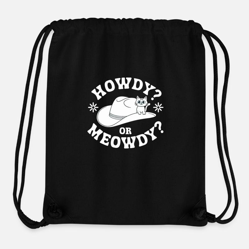 Howdy or Meowdy? - Stanley/Stella Recycled Gym Bag - black