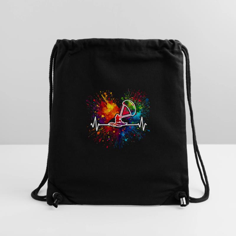 Kitesurfen Herzschlag Bunter Farbspritzer Stanley/Stella recycelter Gym Bag
