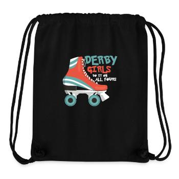 Derby Girls Do It On All Fours Skating Roller Derb - Stanley/Stella recycelter Gym Bag - Schwarz - Vorne