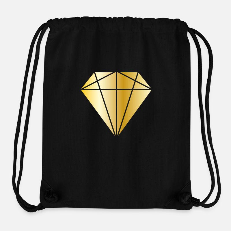 Or diamant - Sac à cordon recyclé Stanley/Stella - noir