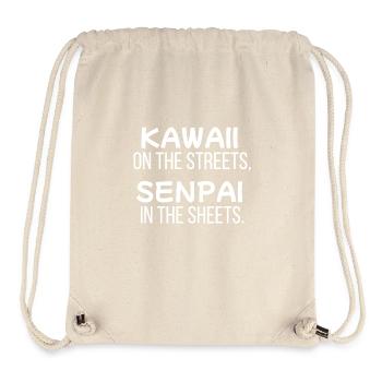 Kawaii dans les rues, Senpai dans les draps - Sac à cordon recyclé Stanley/Stella - blanc naturel - Devant